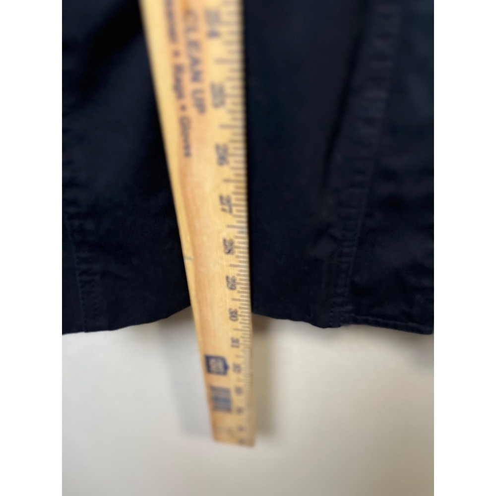 Banana Republic SMALL Navy Blue Hooded Twill Coat Zip Snap Below Knee Belt - Picture 6 of 10